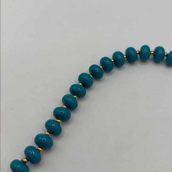 VTG Lucite Turquoise Beaded Necklace disk shaped beads colorful artsy boho NWT - Picture 8 of 8